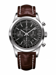 Breitling Transocean Chronograph Stainless Steel / Black / Croco / Pin AB015212/BA99/739P/A20BA.1