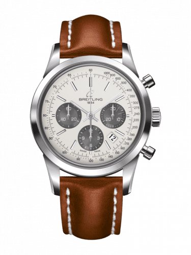 Breitling Transocean Chronograph Stainless Steel / Panda / Calf / Folding AB015212/G724/434X/A20D.1