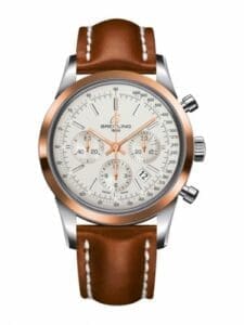 Breitling Transocean Chronograph Stainless Steel Red Gold / Silver / Calf UB015212.G777.433X