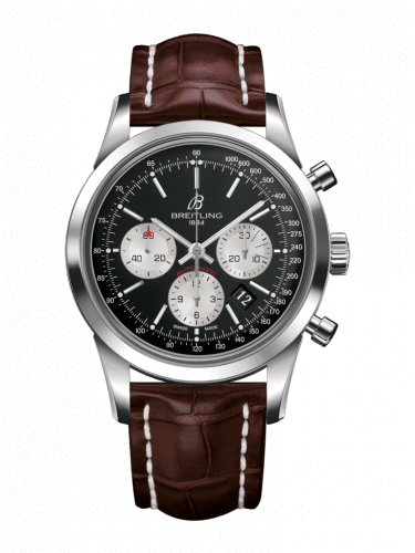 Breitling Transocean Chronograph Stainless Steel / Reverse Panda / Croco / Folding AB015212/BF26/740P/A20D.1