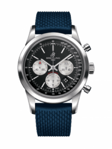Breitling Transocean Chronograph Stainless Steel / Reverse Panda / Rubber / Folding AB015212/BF26/281S/A20D.2