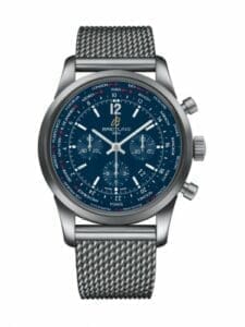 Breitling Transocean Chronograph Unitime Pilot Stainless Steel / Blue / Milanese AB0510U9.C879.159A