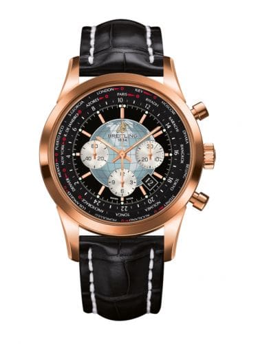 Breitling Transocean Chronograph Unitime Red Gold / Black / Croco RB0510U4.BB63.760P