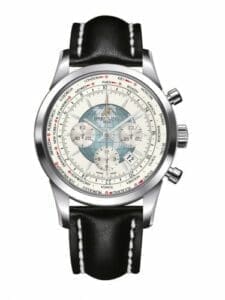 Breitling Transocean Chronograph Unitime Stainless Steel / Silver / Calf AB0510U0.A732.441X