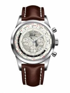 Breitling Transocean Chronograph Unitime Stainless Steel / Silver / Calf AB0510U0.A790.443X
