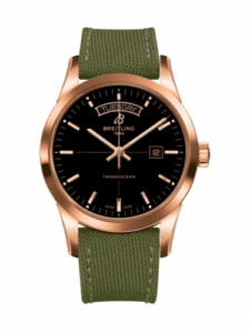 Breitling Transocean Day & Date Red Gold / Black / Military / Pin R4531012/BB70/106W/R20BA.1