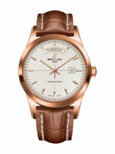 Breitling Transocean Day & Date Red Gold / Silver / Croco / Pin R4531012/G752/737P/R20BA.1