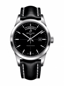 Breitling Transocean Day & Date Stainless Steel / Black / Calf / Folding A4531012/BB69/438X/A20D.1