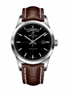 Breitling Transocean Day & Date Stainless Steel / Black / Croco / Pin A4531012/BB69/739P/A20BA.1