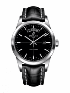 Breitling Transocean Day & Date Stainless Steel / Black / Croco / Pin A4531012/BB69/743P/A20BA.1