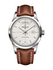 Breitling Transocean Day & Date Stainless Steel / Silver / Calf / Folding A4531012/G751/434X/A20D.1