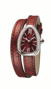 Bulgari Serpenti Skin Stainless Steel / Diamond / Red 102780