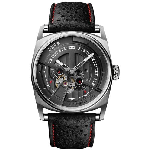 CODE41 Anomaly-01 Stainless Steel / Black AN01-IN-BK-ST-LEA-PER-COU-SP