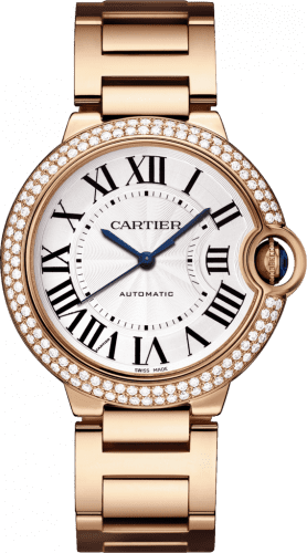 Cartier Ballon Blue de Cartier 36 Automatic Pink Gold / Diamonds / Bracelet WE9005Z3