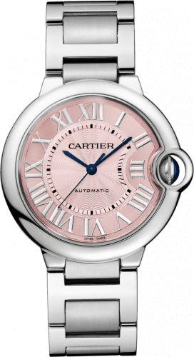 Cartier Ballon Blue de Cartier 36 Automatic Stainless Steel / Pink / Bracelet W6920041