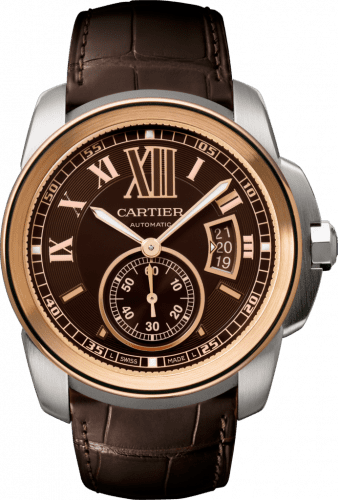 Cartier Calibre de Cartier 42 Stainless Steel / Pink Gold / Chrocolate W7100051