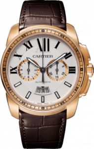 Cartier Calibre de Cartier Chronograph Stainless Pink Gold / Silver W7100044