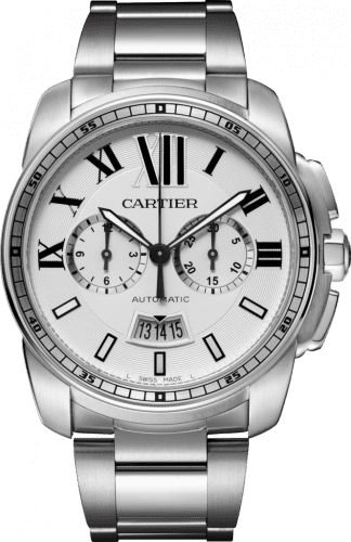 Cartier Calibre de Cartier Chronograph Stainless Steel / Silver / Bracelet W7100045