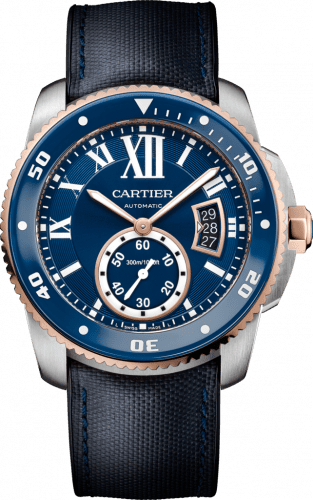 Cartier Calibre de Cartier Diver Stainless Steel / Pink Gold / Blue / Rubber W2CA0008