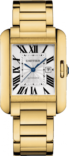 Cartier Tank Anglaise 29.8 Yellow Gold / Silver / Bracelet W5310015