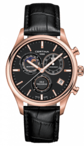 Certina DS-8 Chronograph Moon Phase PVD Rose / Black / Strap C033.450.36.051.00