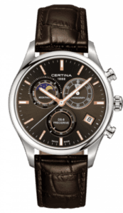Certina DS-8 Chronograph Moon Phase Stainless Steel / Brown / Strap C033.450.16.081.00