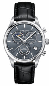 Certina DS-8 Chronograph Moon Phase Stainless Steel / Grey / Strap C033.450.16.351.00