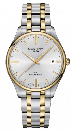 Certina DS-8 Chronometer Stainless Steel / Yellow Gold PVD / Silver C033.451.22.031.00