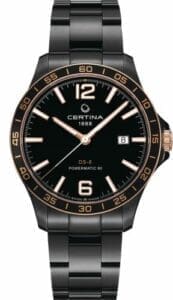 Certina DS-8 Powermatic PVD - Rose Gold / Black / Bracelet C033.807.33.057.00