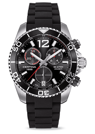 Certina DS Action Chronograph Quartz Stainless Steel / Black / Rubber C013.417.17.057.00