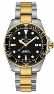 Certina DS Action Diver Powermatic 80 43 Stainless Steel - Yellow Gold / Black / Bracelet C032.607.22.051.00