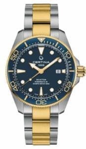 Certina DS Action Diver Powermatic 80 43 Stainless Steel - Yellow Gold / Blue / Bracelet C032.607.22.041.00