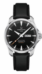 Certina DS Action Powermatic 80 Day-Date Stainless Steel / Black / Leather C032.430.16.051.00