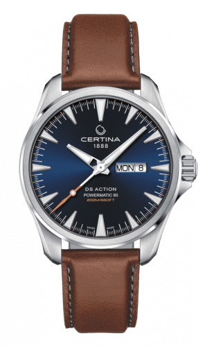 Certina DS Action Powermatic 80 Day-Date Stainless Steel / Blue / Strap C032.430.16.041.00