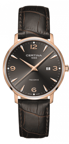 Certina DS Caimano 39 Rose Gold PVD / Grey / Strap C035.410.36.087.00
