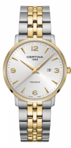 Certina DS Caimano 39 Stainless Steel / Yellow Gold PVD / Silver / Bracelet C035.410.22.037.02