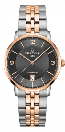 Certina DS Caimano Powermatic 80 Stainless Steel / Rose Gold PVD / Grey / Bracelet C035.407.22.087.01