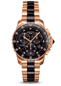 Certina DS First Lady Ceramic Chrono Rose Bracelet C0142173305100