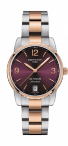 Certina DS Podium 33 Stainless Steel / Rose Gold PVD / Red / Bracelet C034.210.22.427.00