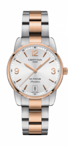 Certina DS Podium 33 Stainless Steel / Rose Gold PVD / Silver / Bracelet C034.210.22.037.00