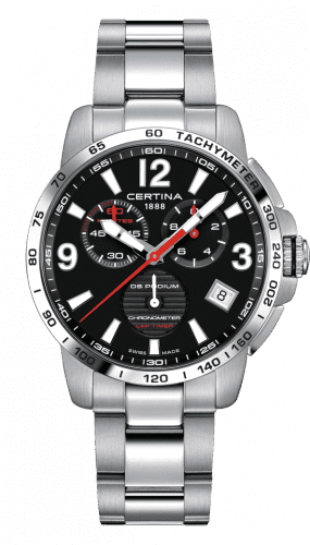 Certina DS Podium Lap Timer Stainless Steel / Black / Bracelet C034.453.11.057.00