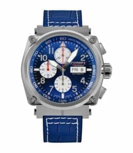 Formex Pilot Automatic Chronograph Blue / Croco 1100.1.8030.243