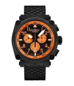 Formex Pilot Quartz Chronograph PVD / Black - Orange / Bracelet 1100.4.3064.110