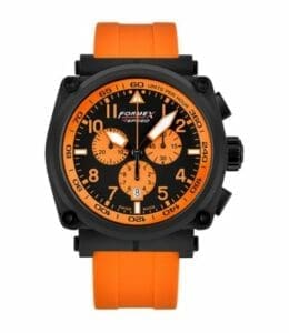 Formex Pilot Quartz Chronograph PVD / Black - Orange / Rubber 1100.4.3064.980