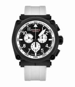 Formex Pilot Quartz Chronograph PVD / Black - White / Rubber 1100.4.3014.930