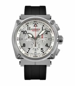 Formex Pilot Quartz Chronograph Silver / Rubber 1100.1.3040.910