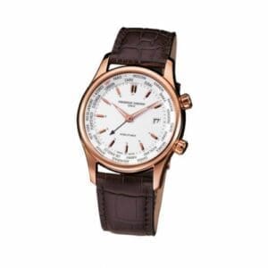 Frederique Constant Index Worldtimer Quartz Rose Gold / Silver FC-255V6B4