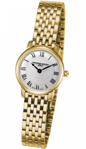 Frederique Constant Slimline Mini Yellow Gold / Silver / Bracelet FC-200MCS5B