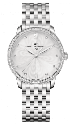 Girard-Perregaux 1966 36mm Stainless Steel / Diamond / Silver / Bracelet 49523D11A171-11A