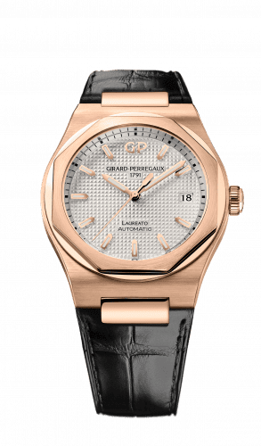 Girard-Perregaux Laureato 38 Automatic Pink Gold / Silver / Alligator 81005-52-132-BB6A